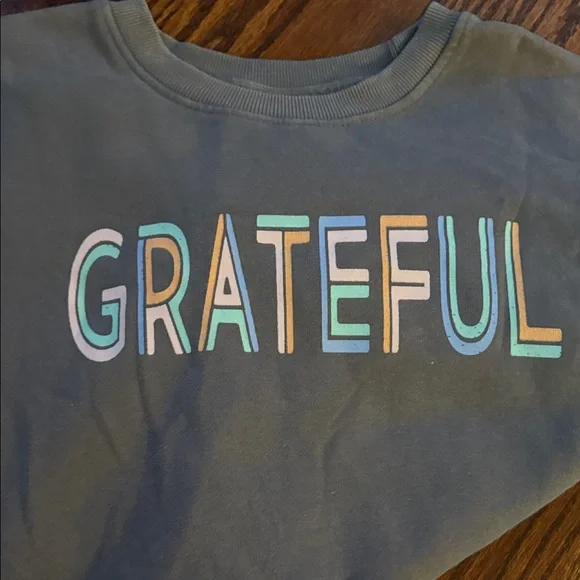 Grey 'Grateful' Sweatshirt - Picture 3 of 4